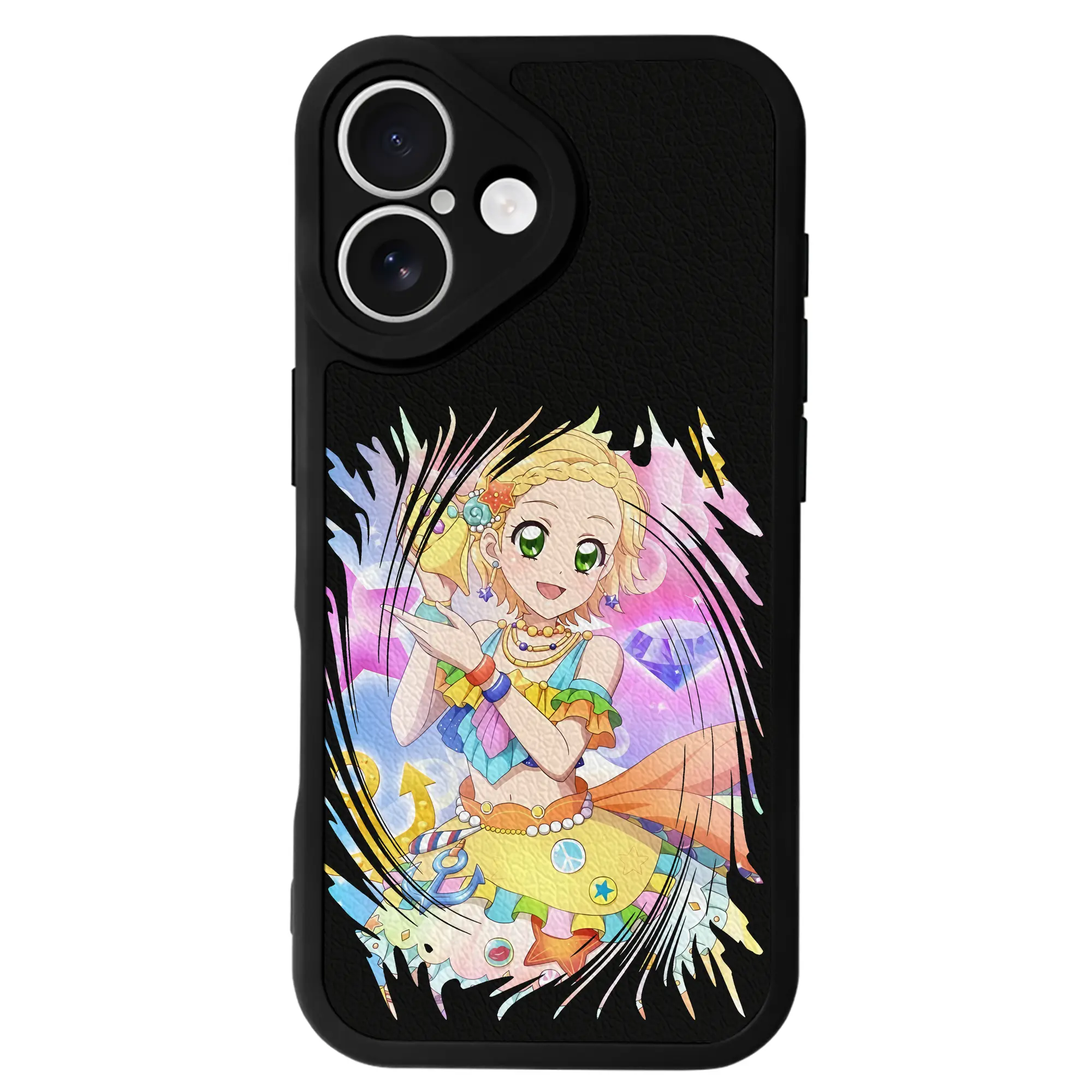 アイカツ グッズ 新条 ひなき - IPhone 16シリーズ対応 ・ シリコンスマホケース ・ レザー調 ・ 高精度フィット ・ 耐衝撃 ・ ワイヤレス充電対応 ・ 精密カット